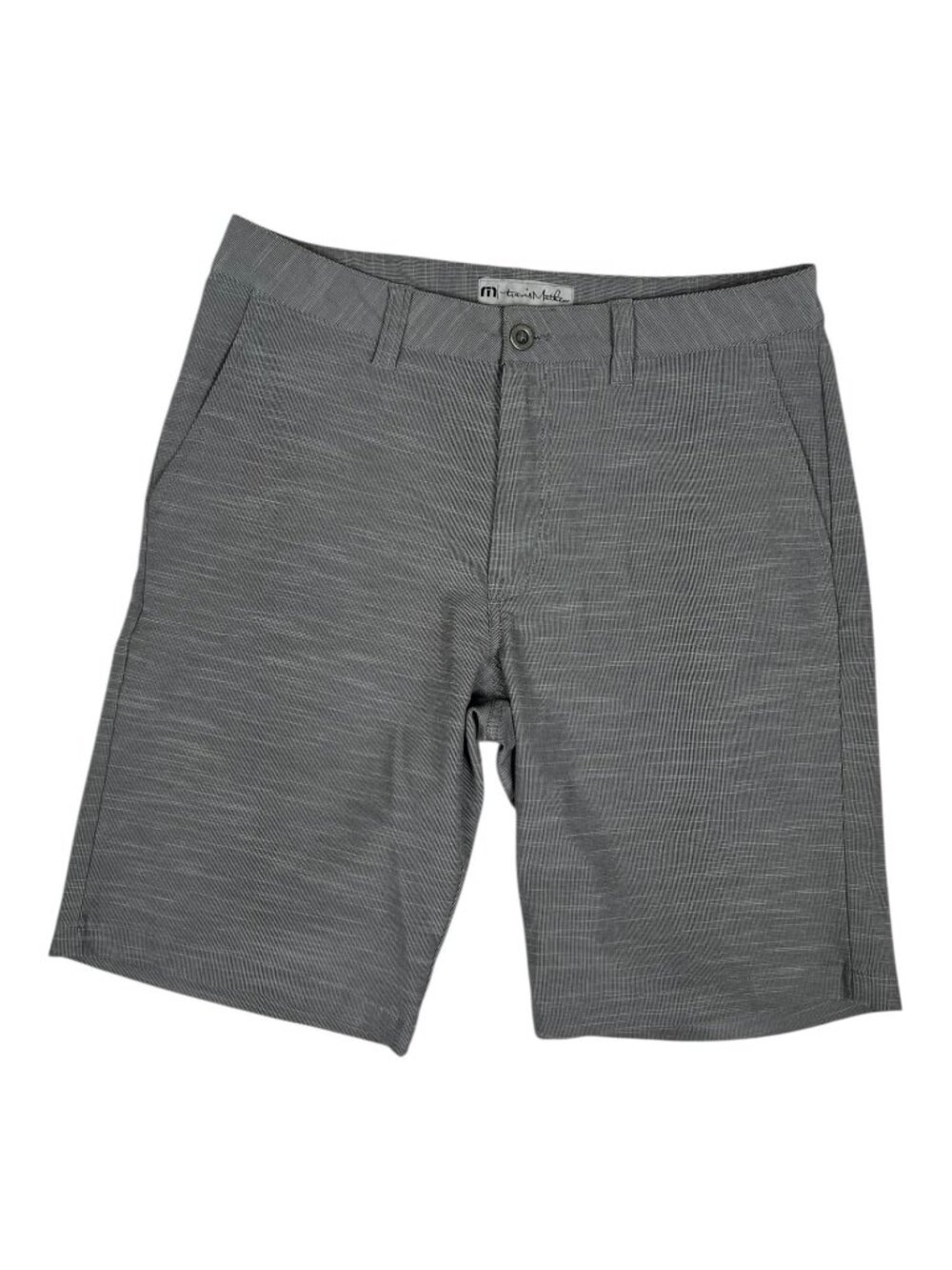 Travis Mathew Shorts Mens 32 Gray Check Golf Chino Performance Casual Pockets